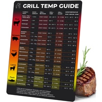 Grillthermometer Guide - magnetisches Grill Zubehör für Männer, BBQ Temperatur, Fleischthermometer, Geschenk Mann, Gasgrill & Elektrogrill kompatibel