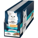 Purina Gourmet Perlen Filets in Sauce Nassfutter für Katzen mit Thunfisch, 26 Beutel à 85 g, 1 Stück (Packung mit 26 Stück)