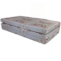 Klappmatratze 195x120x8cm, 3-teilige Faltmatratze, H2 Gästematratze , Camping Faltbare Kamping Bett, Waschbar Bezug, Erwachsene Klappbar, Reisematratze Schaumstoff Matratze (Blumenmuster Grau)