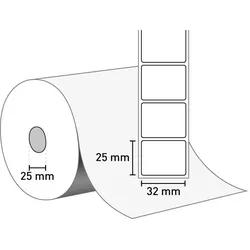 Zebra Z-Select 2000T (gestrichenes Papier) 32 mm x 25 mm / weiß / permanent / 25 mm Kern / 2.580 Etiketten je Rolle / gestanzt 800271-105