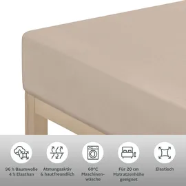 otto home Spannbettlaken Jersey-Elasthan 140 x 200 cm beige
