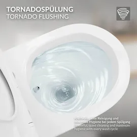 luxebath Wand-WC mit WC-Sitz Weiß Nano