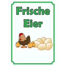 Verkaufsschild Schild Eier Hochkant A4 (210x297mm)