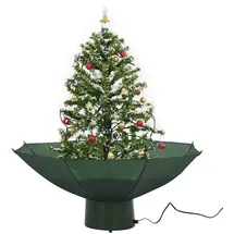 vidaXL Schneiender Weihnachtsbaum mit Schirmfuß Grün 75 cm