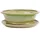 Bonsai - Schale oval 26.5 x 21 x 9.5 cm mit Untersetzer grün 31130
