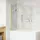 vidaXL Elijah Duschwand rechts 130 x 138 cm Gold transparent