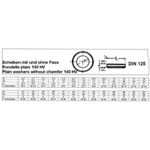 Dönges Unterlegscheibe DIN 125-1 B 6,4 x 12 x 1,6 1000 Stück