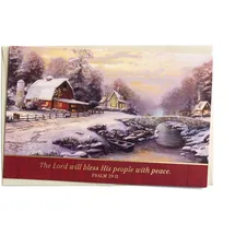 DaySpring - Thomas Kinkade – The Lord Will Bless His People – 18 Weihnachtskarten mit Umschlägen (J3159)