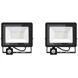 Blivrig LED-Scheinwerfer, 50 W, Bewegungsmelder, 5000 lm, für den Außenbereich, mit Detektor, kaltweiß (6000 K), wasserdicht, IP66, LED-Außenstrahler, Sicherheit, für Garage, Flur, 2 Stück
