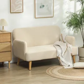 Homcom Couch Samt 2-Sitzer Creme
