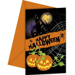 6 Happy Halloween Einladungskarten - OS