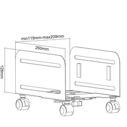 VALUE PC-Ständer, rollbar, schwarz