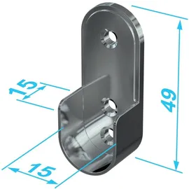 FP Schrankrohrlager oval 11121 30 x 15 mm