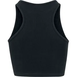 URBAN CLASSICS Cropped Rib Top Schwarz M