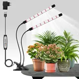 2-Kopf Pflanzenlichter, V-Form Pflanzenlampe LED, Vollspektrum Wachstumslampen für Pflanzen,Pflanzenlicht für Zimmerpflanzen, Pflanzenleuchte, Grow Light mit 5 Stufen Dimmbar, 6/12/18H Auto Timer