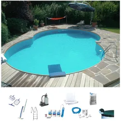Achtformpool MY POOL BWT "LAGOON 3", weiß, B:360cm H:150cm L:625cm, Schwimmbecken, BxLxH: 320x525x150 cm