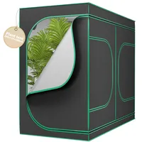 PEILU Growzelt Komplettset 240x120x200cm Pflanzenzelt inkl. Stahlrahmen Sichtfenster Reflektierendes Innenfolie Bodenwanne & Zubehörkanal Tragbare Zuchtzelte für Hydrokulturen/Indoor-Anbau
