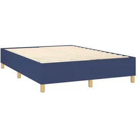vidaXL Boxspringbett mit Matratze Blau 140x200 cm Stoff - Blau