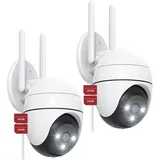 Avylet Überwachungskamera 5MP Überwachungskamera Aussen WLAN 2,4/5GHz Dualband WiFi (Außenbereich, Außen, Aussen, Outdoor, PTZ IP Kamera Outdoor mit Personenerkennung, Automatische Verfolgung, Farbnachtsicht 20M, 355°/90° Drehwinkel TF/Cloud Kompatibel)