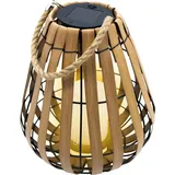 1.10 Solar Laterne zum hängen mit LED Kerze - ca. 30 x 25 cm - Garten Leuchte hängend - Braun/Schwarz
