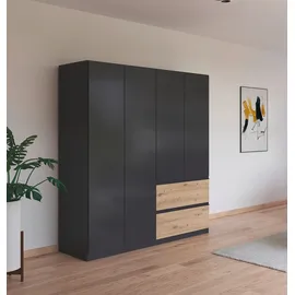 Rauch Drehtürenschrank Costa 181 x 197 x 54 cm Grau/Eiche