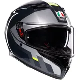 AGV K3 Shade Integralhelm - Grau/Schwarz/Neon-Gelb / XS