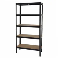 Schwerlastregal Hhg 410, Kellerregal Steckregal Lagerregal, 875kg Stahl 5 Böden Schwarz 180x90x40cm