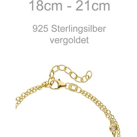 Jobo 2-reihig Armband goldfarben 21 cm