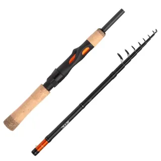 Shimano Fishing Shimano Stc Ax Mini Tele Spinning, 2,40m, 3-14g, 11 Teile, Telescopic Reise Angelrute