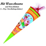 Schultüte mit Namensgravur - Zuckertüte - 85cm - eckig - "Sorgenfresser"