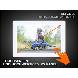 Rollei Smart Frame WiFi 100 mit App-Funktion Digitaler Bilderrahmen, 25,53 cm, 800 x 1280p, Weiß