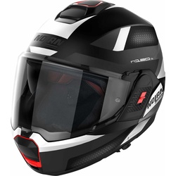 Nolan N120-1 06 Subway N-Com Helm, zwart-wit, L Voorman