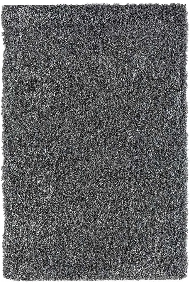 Wohnzimmer Teppich Langflor in Grau Shaggy