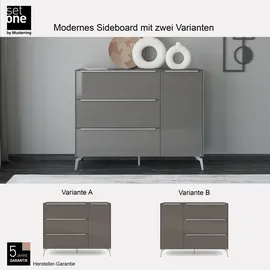 Set One by Musterring Sideboard Reno (1 St), Mit Winkelfuß in diversen Farben, 109 cm Höhe & Farbauswahl grau