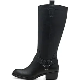 Marco Tozzi Damen Stiefel Western Cowboy Boot mit Zierriemen 2-25503-43, Größe:40 EU, - Schwarz - 40