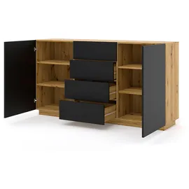 petits-meubles Sideboard 164 x 89 cm Schwarz