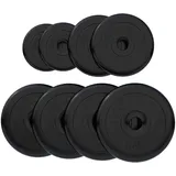 GORILLA SPORTS® Hantelscheiben - Einzeln/Set, 1,25kg, 2kg, 2,5kg, 5kg, 10kg, 15kg, 20kg, 25kg, 27,5kg, 30kg Gewichte, 30/31mm Bohrung, Gusseisen, Gummiert, Schwarz - Gewichtsscheiben, Hantelset