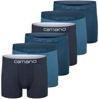 Camano Boxershorts 6er Pack mit Stretch-Logobund, blau