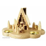 Holz- und Drechslerwaren Legler Räucherofen Räucherhaus Forsthaus mit Teelichter BxHxT 14,5x13,5x24,5cm NEU