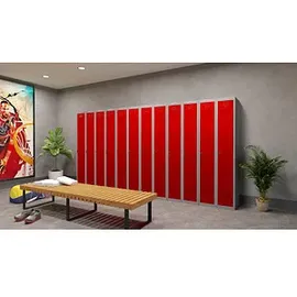 Phoenix Spind Locker grau, rot PL1130GRK, 1 Schließfach 30,0 x 50,0 x 183,0 cm