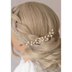 Brautkrone Diadem Haarnadel Brautschmuck Hochzeitsschmuck silber gold roségold (1-tlg., 1-teilig) goldfarben