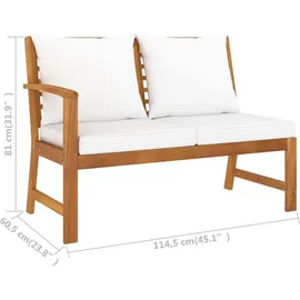 vidaXL Garten-Lounge-Set 4-tlg. natur/creme