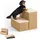 Relaxdays Hundetreppe 2 Stufen Beige 40 cm x 35 cm x 32 cm