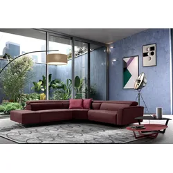 Ecksofa EGOITALIANO, rot (burgundy), B:314cm H:96cm T:284cm, LEDER BACIO hat eine weiche und wachsartige Hand mit halb undurchsichtigem Aussehen. Es handelt sich um ein Naturleder, das die ursprünglichen Eigenschaften der Lederhäute nicht verändert. Das Vorhandensein von verheilten Narben, Körnungsunterschiede, Falten, Adern, Unterschiede in den Farbtönen und andere Spuren, die die Natur auf diesen Fellen hinterlassen hat, sind ein Beweis für die absolute Echtheit und das Zeugnis ihres großen Wertes., Sofas, mit Relaxfunktion und verstellbaren Kopfteilelementen