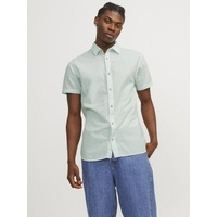 JACK & JONES Kurzarmhemd »JJESUMMER LINEN BLEND SHIRT SS SN«, Gr. XL - N-Gr, Soothing Sea, , 44499467-XL N-Gr