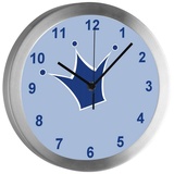 CreaDesign Funkwanduhr Funkuhr, Kinder Wanduhr, Kinderuhr, Kinderzimmer Krone blau (geräuscharmes Uhrwerk) blau