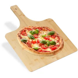 Relaxdays Pizzaschieber XXL 50 x 38 cm Bambus braun
