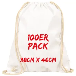 Texxilla Turnbeutel Mehrpack mit robusten Zugbändern, Weiß, weiß