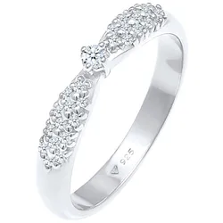 Elli DIAMONDS Verlobung Glamour Diamant (0.16 ct) 925 Silber Ringe   Damen 