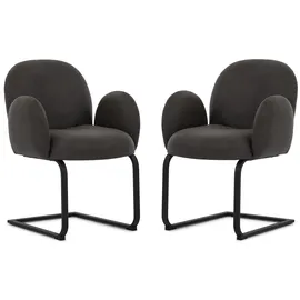 s-style möbel Vela Mikrofaser Anthrazit 2er Set